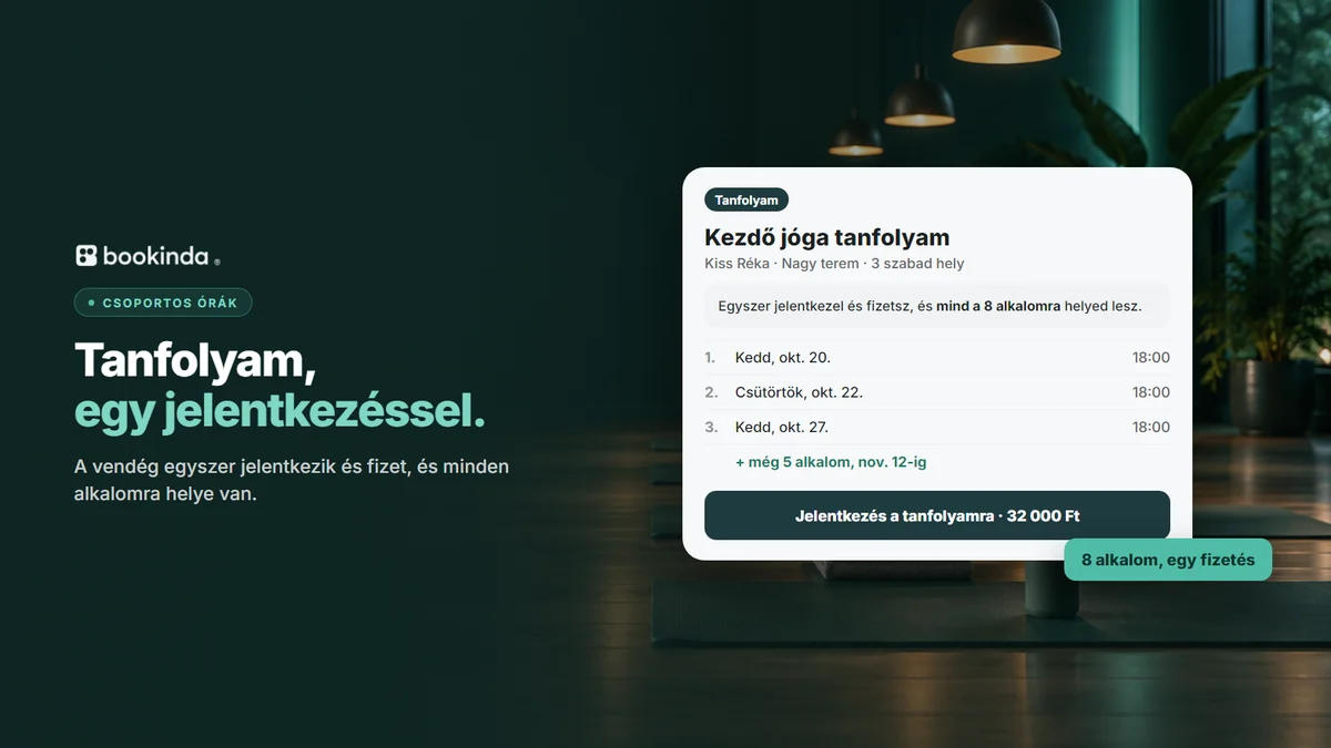 Újdonság: mostantól tanfolyamokat is indíthatsz a Bookindában