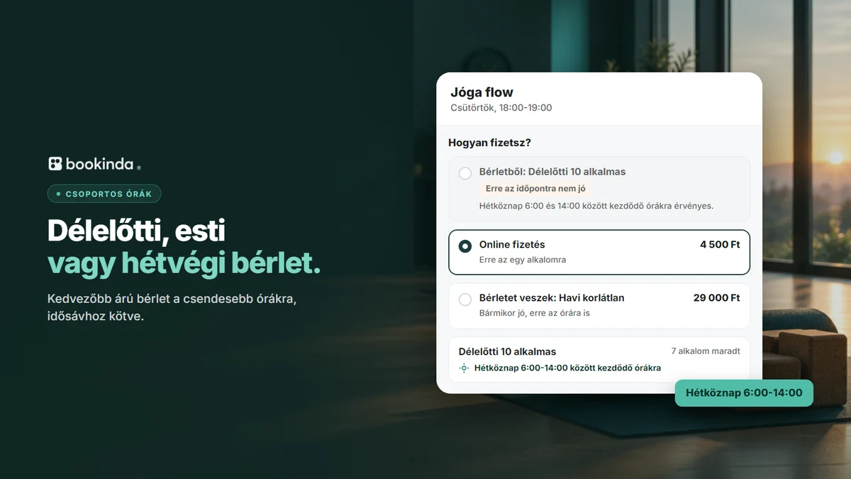 Újdonság: délelőtti, esti és hétvégi bérletek a Bookindában – töltsd meg az üres órákat!