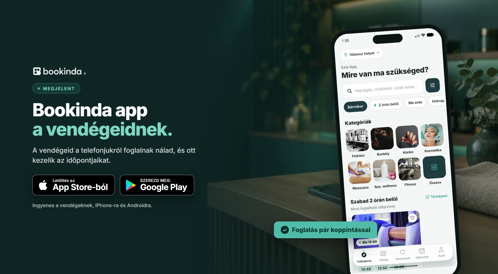Megjelent a Bookinda app a vendégeidnek: iPhone-ra és Androidra is
